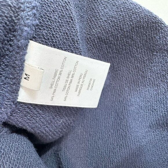 Rebecca Taylor Top Womens Medium Navy Blue Puff Long Sleeve Sweatshirt Material - Picture 6 of 8